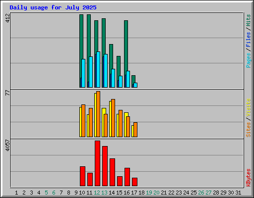 Daily usage for July 2025