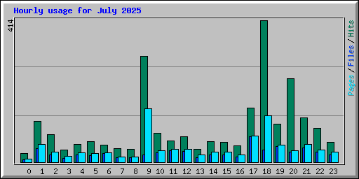 Hourly usage for July 2025